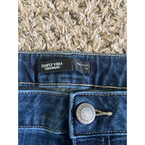 Simply Vera Wang Women's Blue Bootcut Whiskered Jeans Size 14‎ - Picture 4 of 8